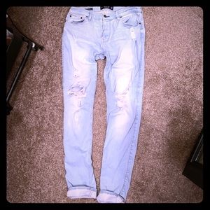 Hollister Stacked Distressed Skinny Jeans